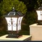Solar Powered LED Post Light Stylish Black Outdoor Pillar Lamp for Garden Lawn